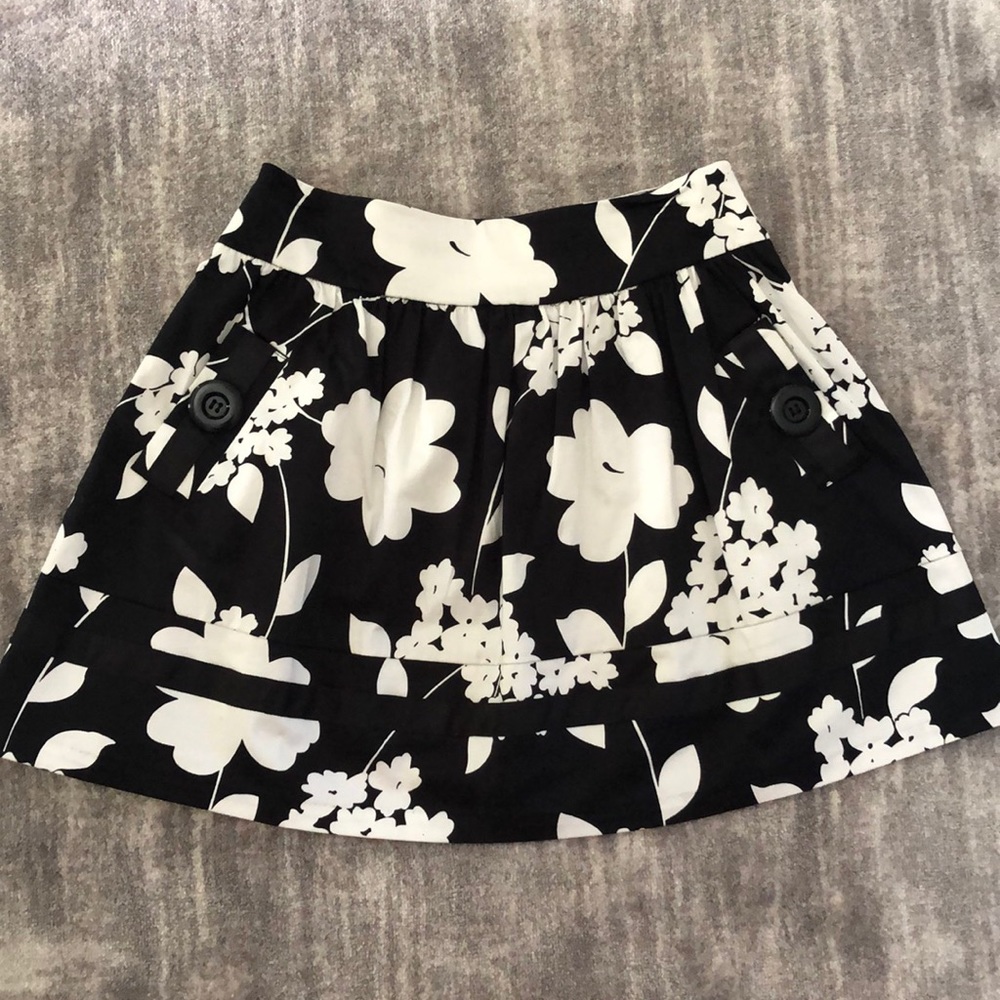 Aqua floral skirt with pockets